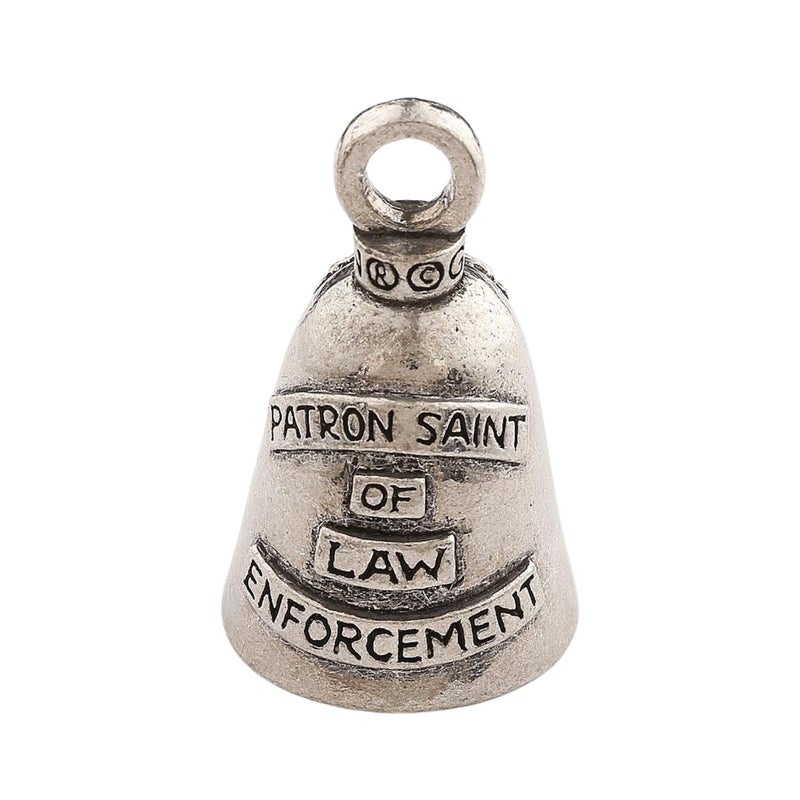 Guardian Bell St.Michael Religious Good Luck Bell w/Keyring & Black Velvet Gift Bag | Motorcycle Bell | Lead-Free Pewter | Made in USA - Image 2